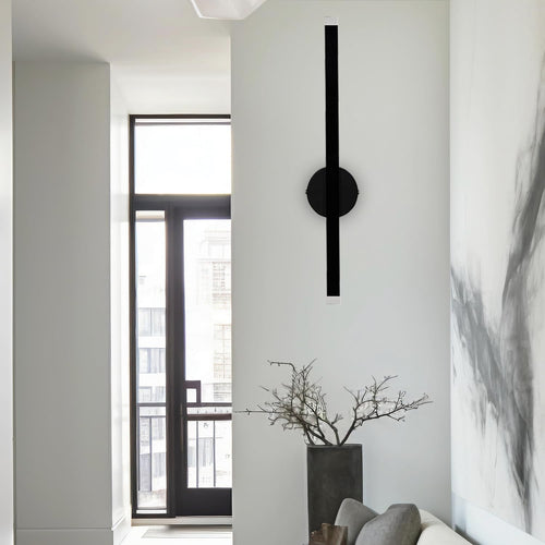 Metal, Acrylic 15w Modern LED Long Wall Sconce Black Wall Light for Bedroom Living Room Corridor Lighting Fixtures Wall Mount (Black(47cm), 1)