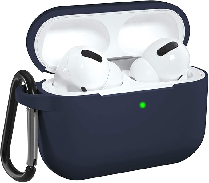 DRR Teeservices Airpods Pro 2 Case Compatible with Airpod 2 Pro & Airpods Pro, Earphone Case Cover Keychain |  LED Visible (Navy Blue