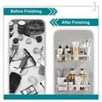 DRR Teleservices 2 PCS Aluminum Wall Mounted Bathroom Organiser, Floating Shelf for Wall for Bathroom Cabinet Multifunctional Large Capacity Bathroom Rack, Bathroom Shelf for Wall - Silver - DRR Teleservices