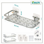 DRR Teleservices 2 PCS Aluminum Wall Mounted Bathroom Organiser, Floating Shelf for Wall for Bathroom Cabinet Multifunctional Large Capacity Bathroom Rack, Bathroom Shelf for Wall - Silver - DRR Teleservices