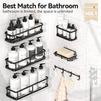 DRR Teleservices 6 Pcs Bathroom Organiser Without Drill |Bathroom Accessories Set | Bathroom Stand for wall Toothbrush, Soap and Shampoo Holder - DRR Teleservices