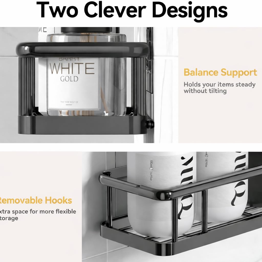 DRR Teleservices 6 Pcs Bathroom Organiser Without Drill |Bathroom Accessories Set | Bathroom Stand for wall Toothbrush, Soap and Shampoo Holder - DRR Teleservices