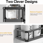 DRR Teleservices 6 Pcs Bathroom Organiser Without Drill |Bathroom Accessories Set | Bathroom Stand for wall Toothbrush, Soap and Shampoo Holder - DRR Teleservices