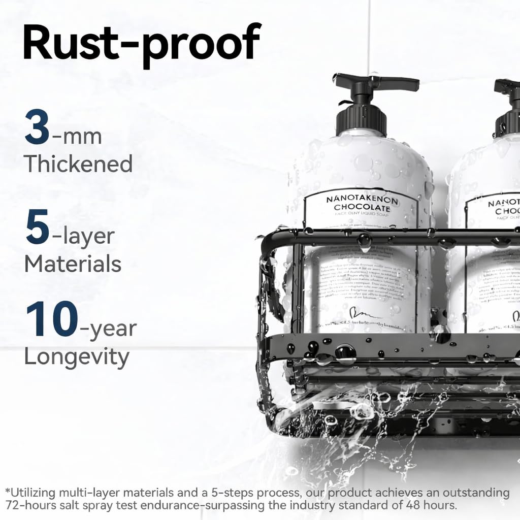 DRR Teleservices 6 Pcs Bathroom Organiser Without Drill |Bathroom Accessories Set | Bathroom Stand for wall Toothbrush, Soap and Shampoo Holder - DRR Teleservices