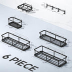 DRR Teleservices 6 Pcs Bathroom Organiser Without Drill |Bathroom Accessories Set | Bathroom Stand for wall Toothbrush, Soap and Shampoo Holder - DRR Teleservices