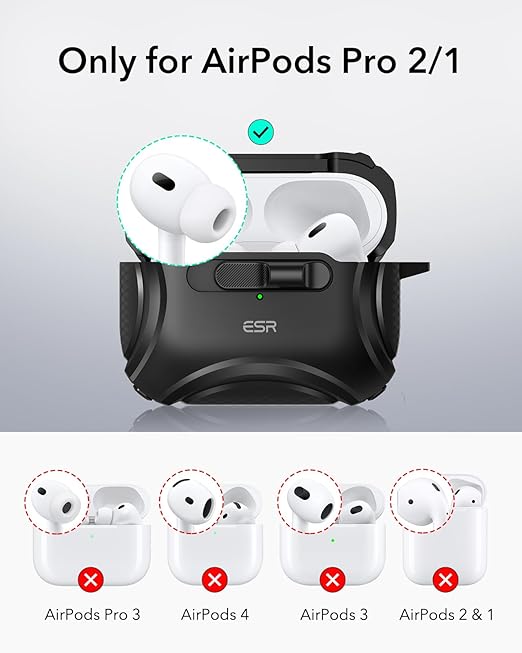 DRR  Teleservices AirPods Pro 2 Case (2023/2022/2019, 2nd/1st Gen), Compatible with AirPods Pro 2nd Generation MagSafe, Cyber Series, Black - DRR Teleservices