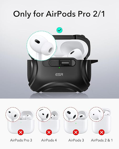 DRR  Teleservices AirPods Pro 2 Case (2023/2022/2019, 2nd/1st Gen), Compatible with AirPods Pro 2nd Generation MagSafe, Cyber Series, Black - DRR Teleservices