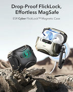 DRR  Teleservices AirPods Pro 2 Case (2023/2022/2019, 2nd/1st Gen), Compatible with AirPods Pro 2nd Generation MagSafe, Cyber Series, Black - DRR Teleservices