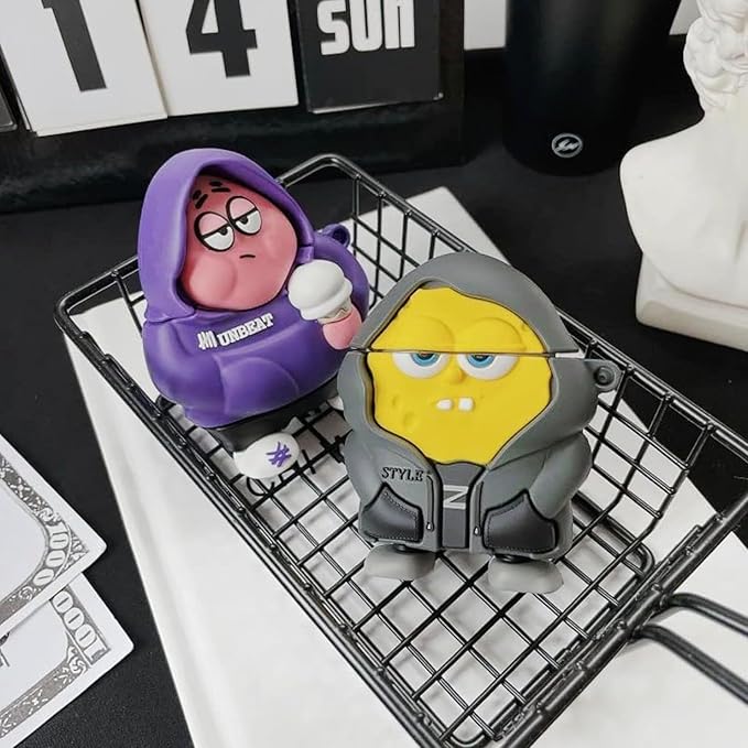 DRR Teleservices Case Cover for Airpods Pro|Pro 2|Airpods Pro 3|Airpods 4 Pouch, (Black Funny), Airpods Pro/Pro 2) - DRR Teleservices