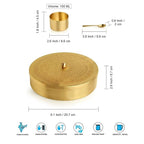 DRR Teleservices 'Floral' Brass Spice Box for Kitchen with Spoon (7 Detachable Containers, Each Container : 100 gram, Gold) - DRR Teleservices
