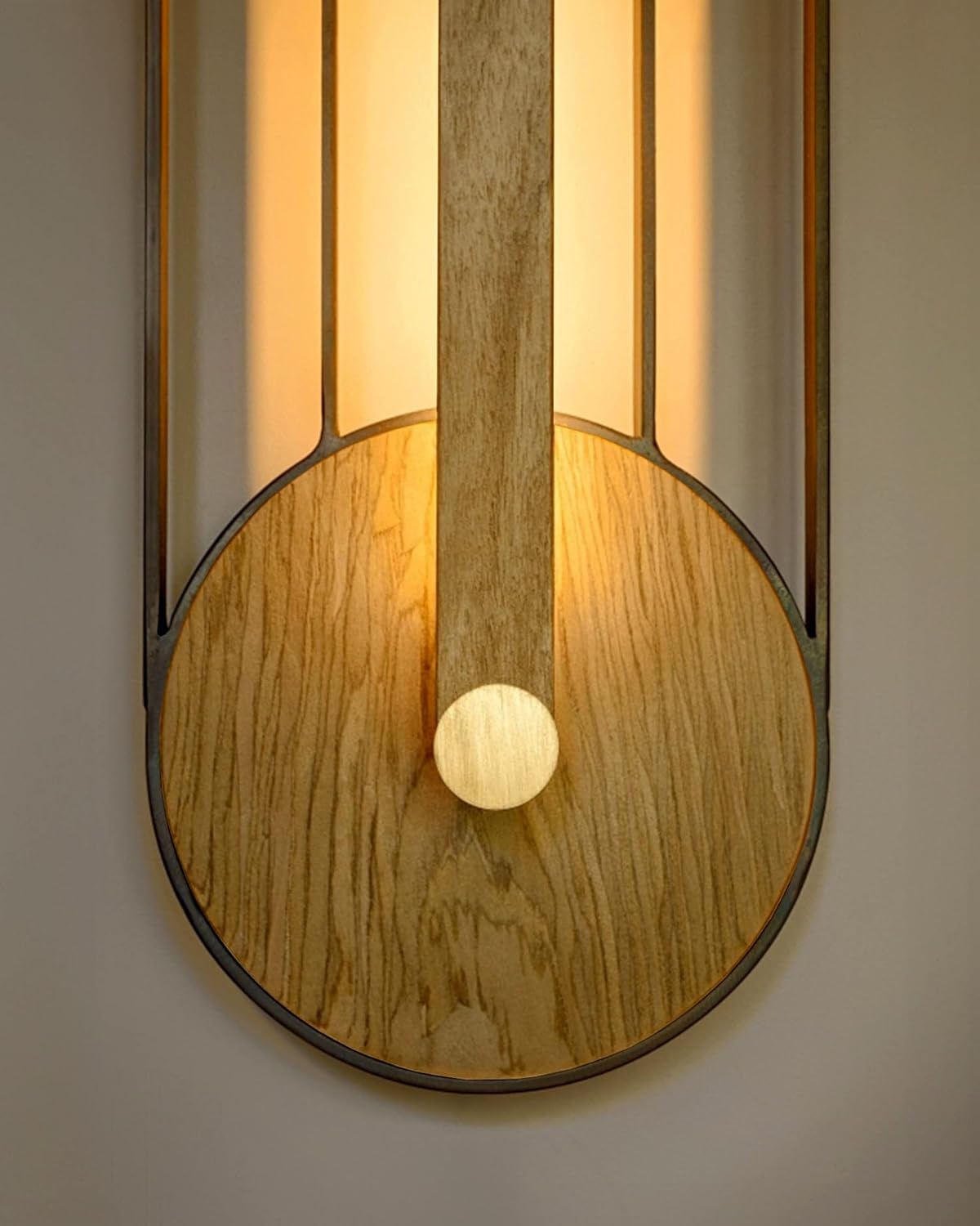 DRR Teleservices Metal & Wooden Long Wall Lamp – LED Light Sconce for Farmhouse, Living Room, Bedroom & Hallway – Rustic Modern Wall Light Fixture