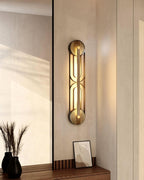 DRR Teleservices Metal & Wooden Long Wall Lamp – LED Light Sconce for Farmhouse, Living Room, Bedroom & Hallway – Rustic Modern Wall Light Fixture