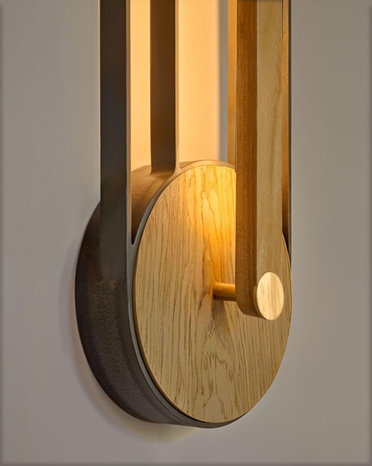 DRR Teleservices Metal & Wooden Long Wall Lamp – LED Light Sconce for Farmhouse, Living Room, Bedroom & Hallway – Rustic Modern Wall Light Fixture