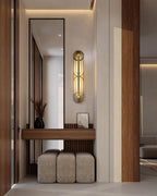 DRR Teleservices Metal & Wooden Long Wall Lamp – LED Light Sconce for Farmhouse, Living Room, Bedroom & Hallway – Rustic Modern Wall Light Fixture