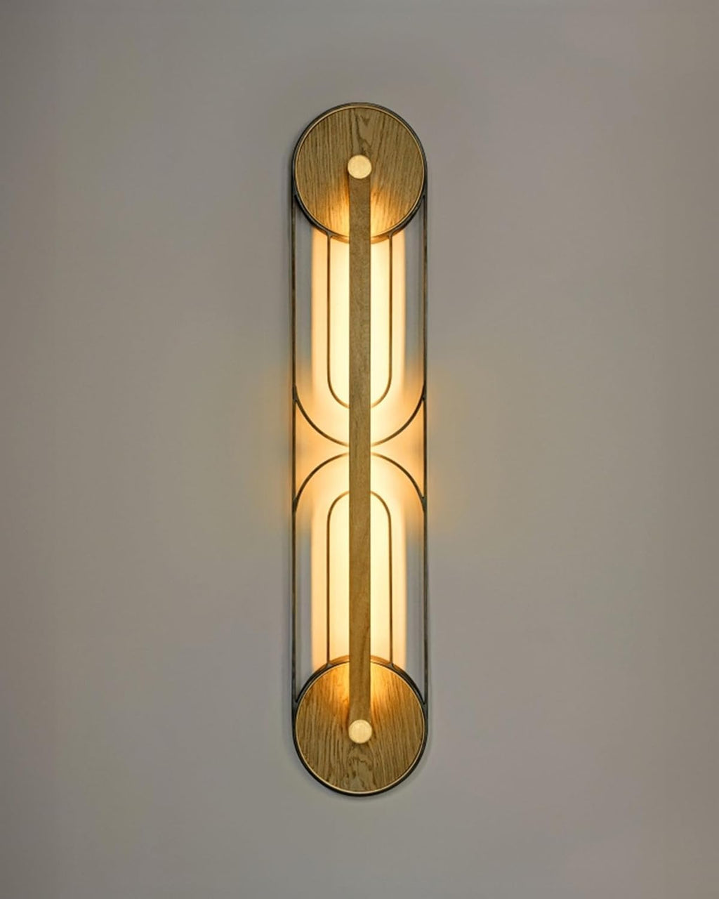 DRR Teleservices Metal & Wooden Long Wall Lamp – LED Light Sconce for Farmhouse, Living Room, Bedroom & Hallway – Rustic Modern Wall Light Fixture