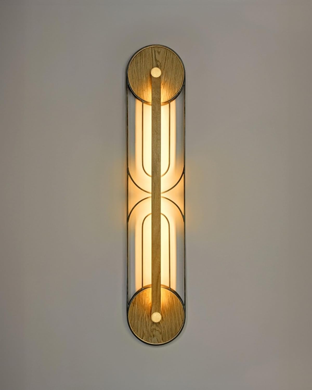 DRR Teleservices Metal & Wooden Long Wall Lamp – LED Light Sconce for Farmhouse, Living Room, Bedroom & Hallway – Rustic Modern Wall Light Fixture