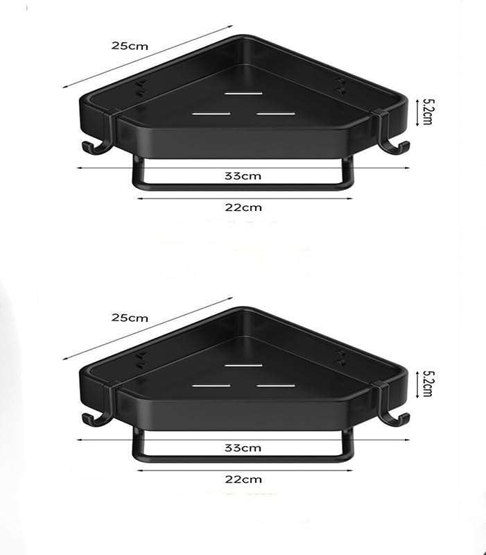 DRR Teleservices Self-Adhesive Aluminium Bathroom Corner Shelf Rack  Stand Bathroom Organisers Storage Racks Bathroom Shelf/Shelves Corner (King)(2 Shelf) - DRR Teleservices