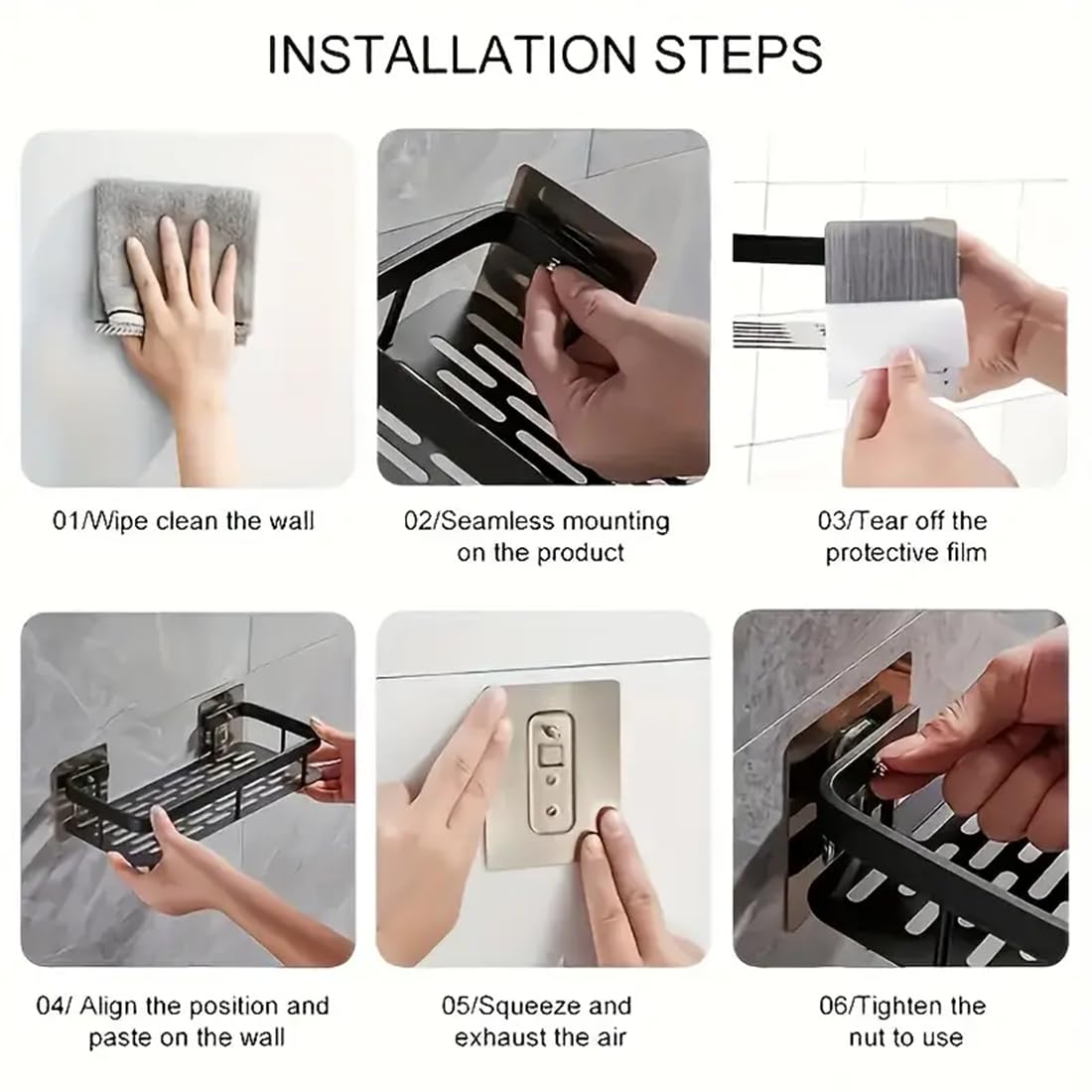 DRR Teleservices Self Adhesive Bathroom Shelf for Wall Shelf Organizer Wall Mounted Bathroom Shelves Rack Holder Stand for Bathroom Accessories Organiser Without Drill (Multi, Pack of 2) - DRR Teleservices