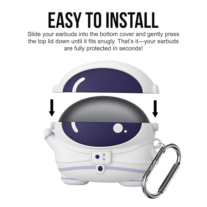 DRR Teleservices Tough Rugged Shockproof Cover Case Compatible with AirPods Pro 2 / AirPods Pro GEN-2 (2022) - (Black)Lock Case - Black)