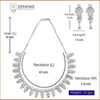 DRR Teleservices Women Plated Leaf Shaped American Diamond Studded Jewellery Set