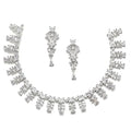 DRR Teleservices Women Plated Leaf Shaped American Diamond Studded Jewellery Set