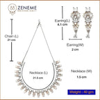 DRR Teleservices Women Plated Leaf Shaped American Diamond Studded Jewellery Set