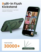 DRR Teleservices for iPhone 17 Cover Magnetic Back with Build-in Stand, (Compatible with Magsafe) -Green - DRR Teleservices