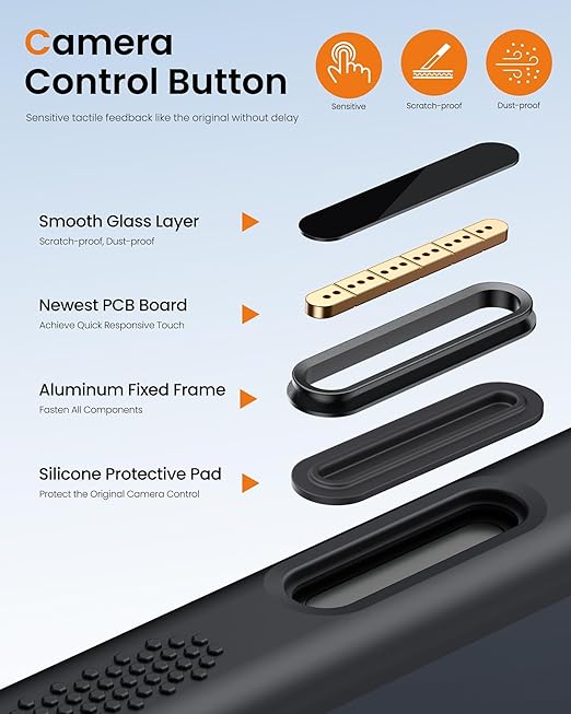 DRR Teleservices for iPhone 17 Cover with Stand & Camera Control, Compatible with Magsafe, Full-Cover Lens Protection -Black - DRR Teleservices