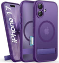 DRR Teleservices for iPhone 17 Cover with Stand & Camera Control, Compatible with Magsafe, Full-Cover Lens Protection -Purple - DRR Teleservices