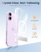 DRR Teleservices for iPhone 17 Cover with Stand & Camera Control, Compatible with Magsafe, Full-Cover Lens Protection -Transparent - DRR Teleservices