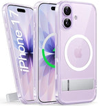 DRR Teleservices for iPhone 17 Cover with Stand & Camera Control, Compatible with Magsafe, Full-Cover Lens Protection -Transparent - DRR Teleservices