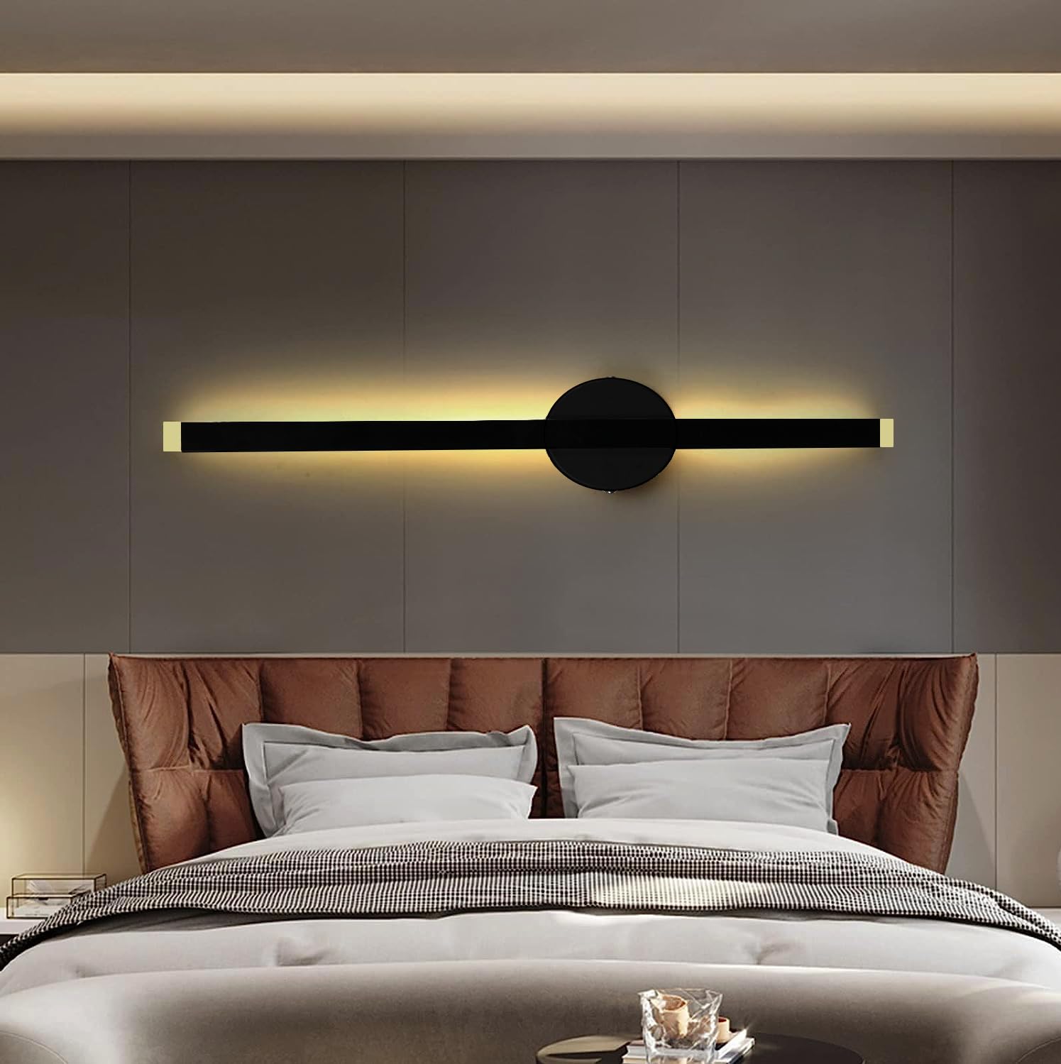 Modern Black Acrylic LED Wall Sconce - Warm White 15W