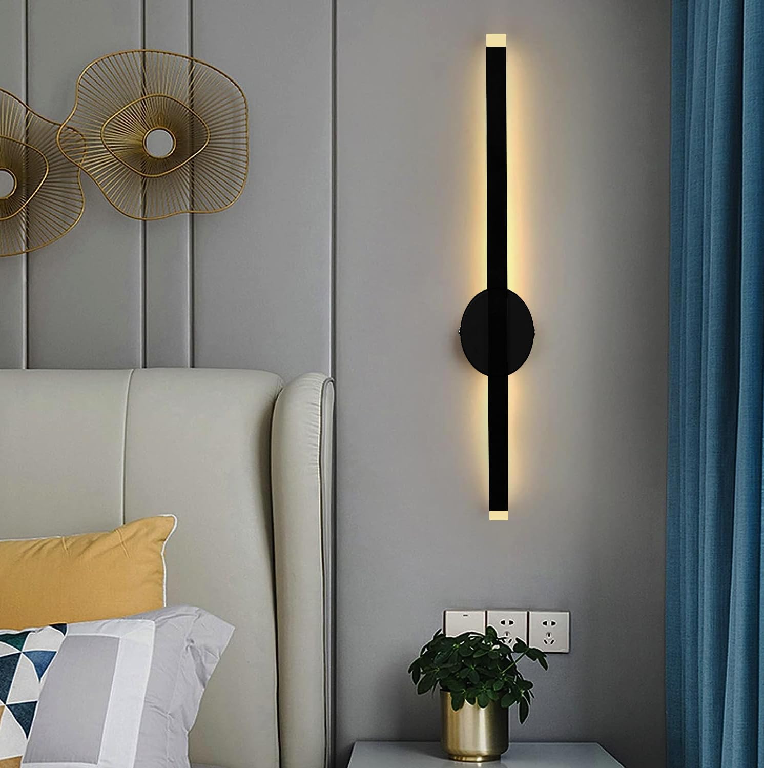 Modern Black Acrylic LED Wall Sconce - Warm White 15W