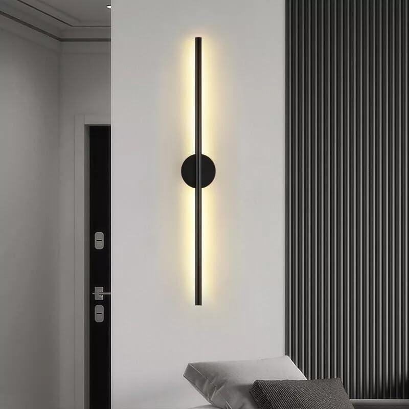 Modern Black LED Linear Wall Light - Stylish, Eco-Friendly Elegance