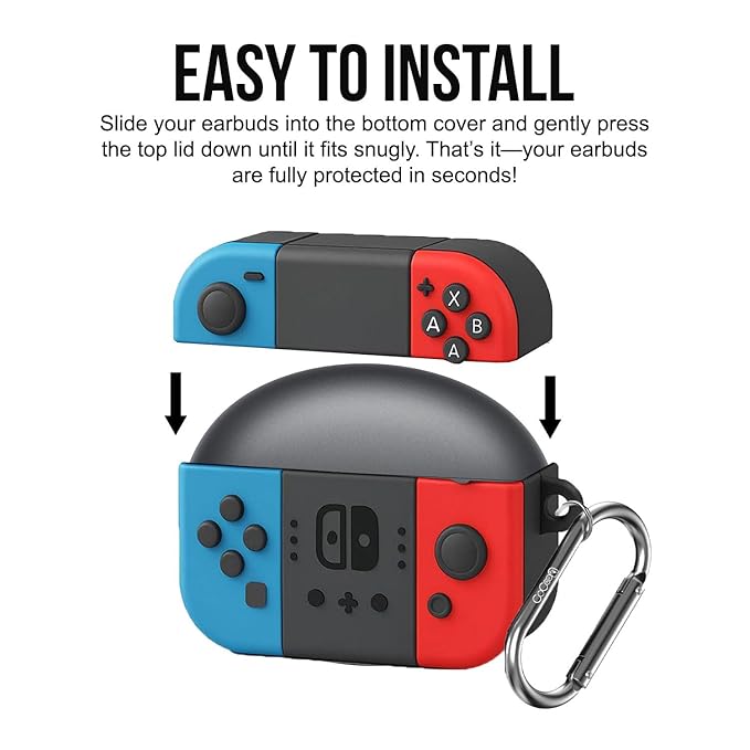 Silicone Protective Case for Buds 4 with Carabiner Clip